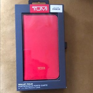 TUMI wallet folio IPhone XR in red